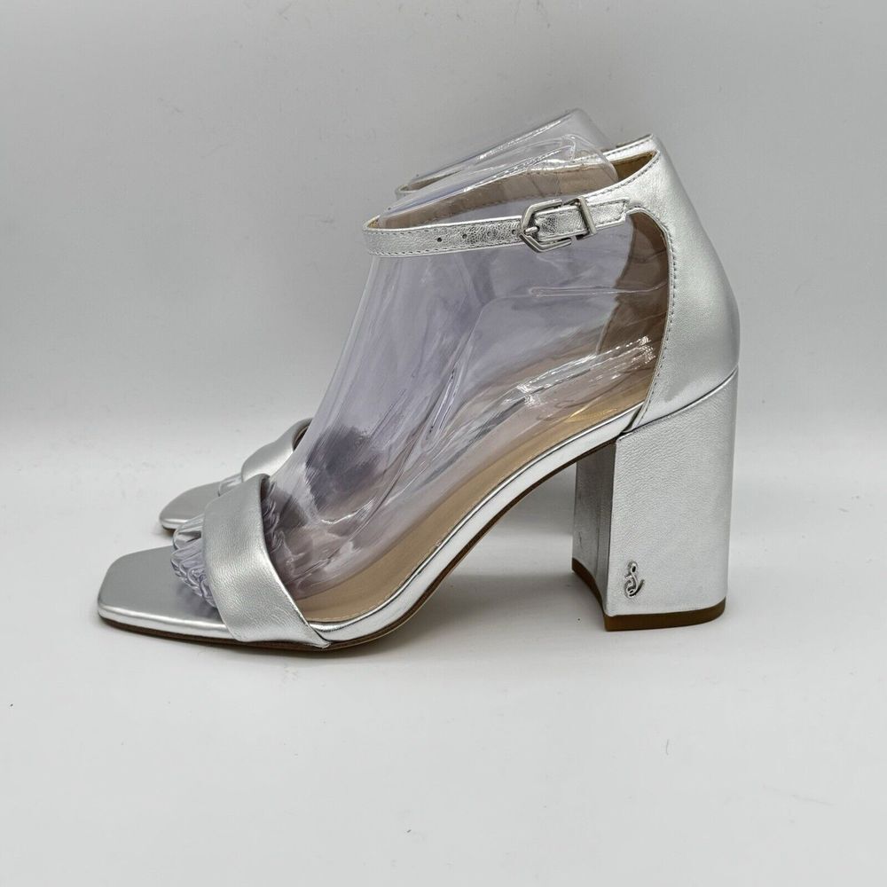 Sam Edelman Silver Block Heel Sandals